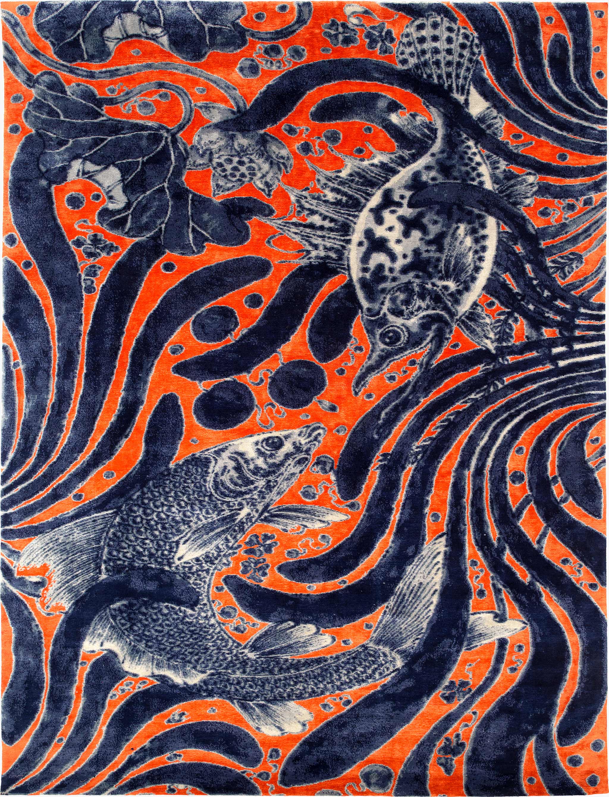 'Aquatic Life' carpet by Joseph Carini Carpets inspired by the work of Yuki Hayama. | Image courtesy of Joseph Carini Carpets.