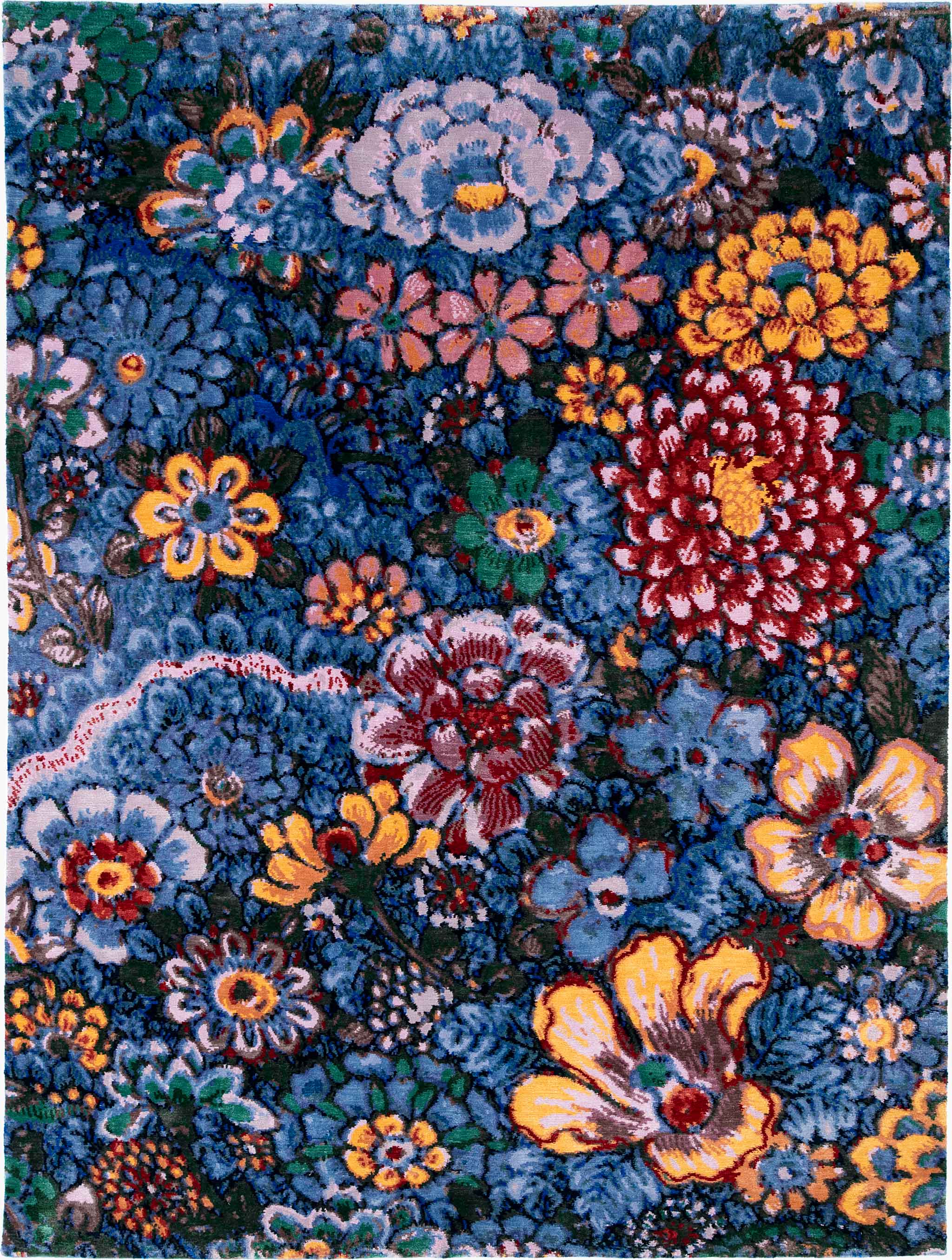 'Ten Thousand Flowers' carpet by Joseph Carini Carpets inspired by the work of Yuki Hayama. | Image courtesy of Joseph Carini Carpets.