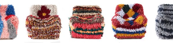 The Ragamuf handknotted stretchable chair cover is made by Syrian Refugee Women in Turkey from discarded fashion industry waste fabric. What's not to love? | The Ruggist