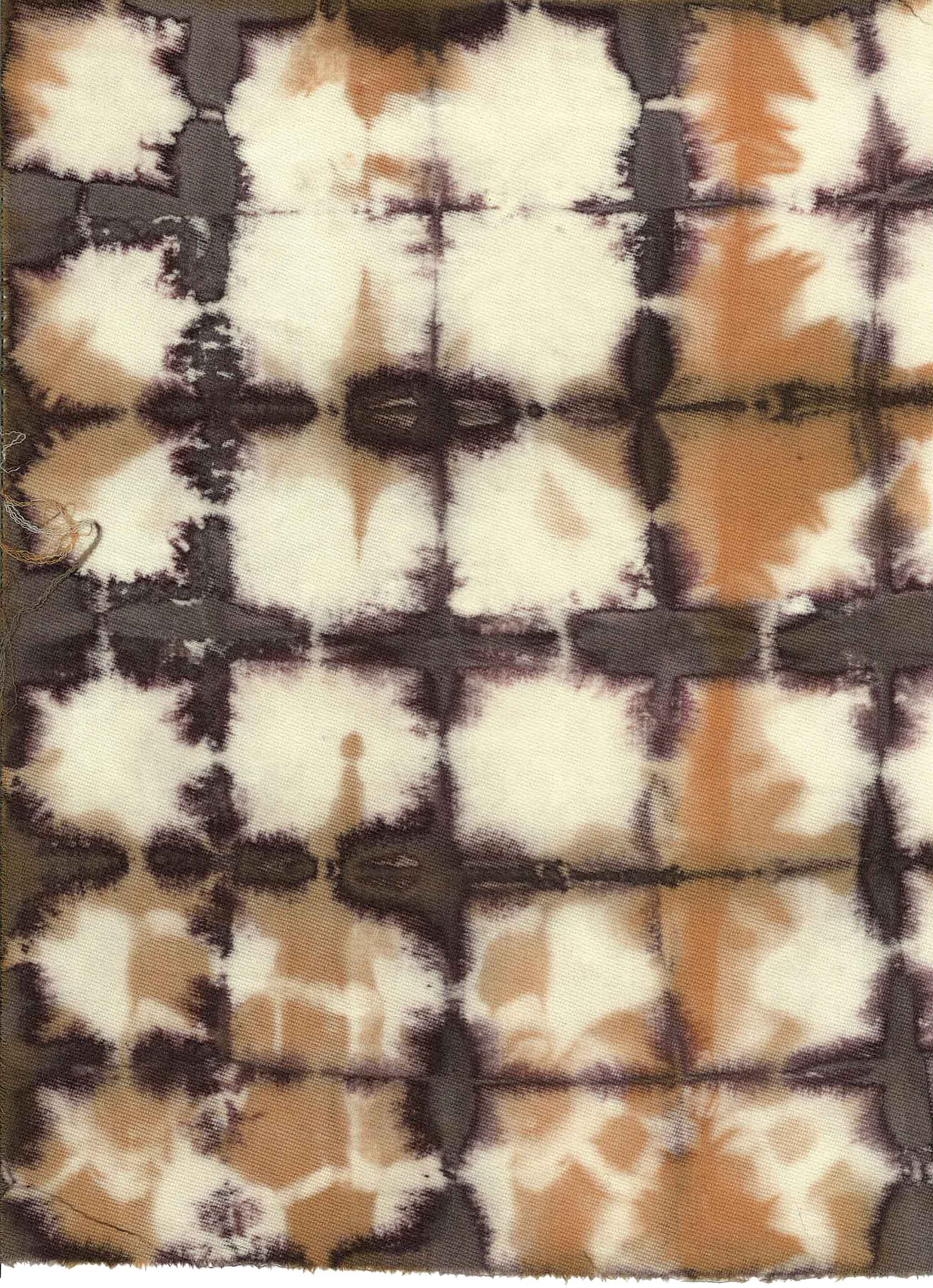 Scan of a piece of dyed/stained cotton made by Michael Christie (The Ruggist) during the Natural Dyes Art Day at Creative Matters. This piece went on to inspire the carpet 'Ichiban' which debuts at The Rug Show at Javits, 10-13 September, 2017. | Scan courtesy of Creative Matters.