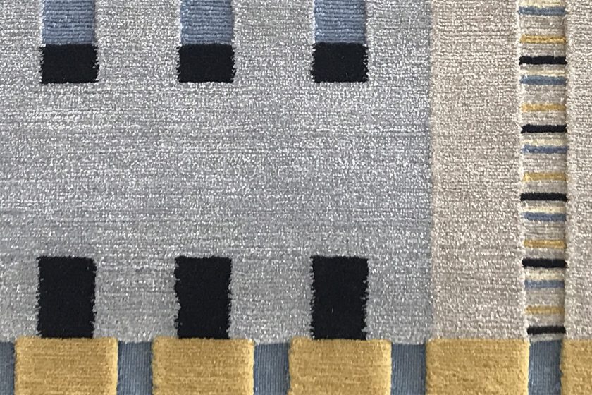 'Point Carré' from the 'Infinity Collection' by Sarawagi Rugs. Designed by Else Bozec, handmade in Kathmandu, Nepal. | Photograph by The Ruggist.